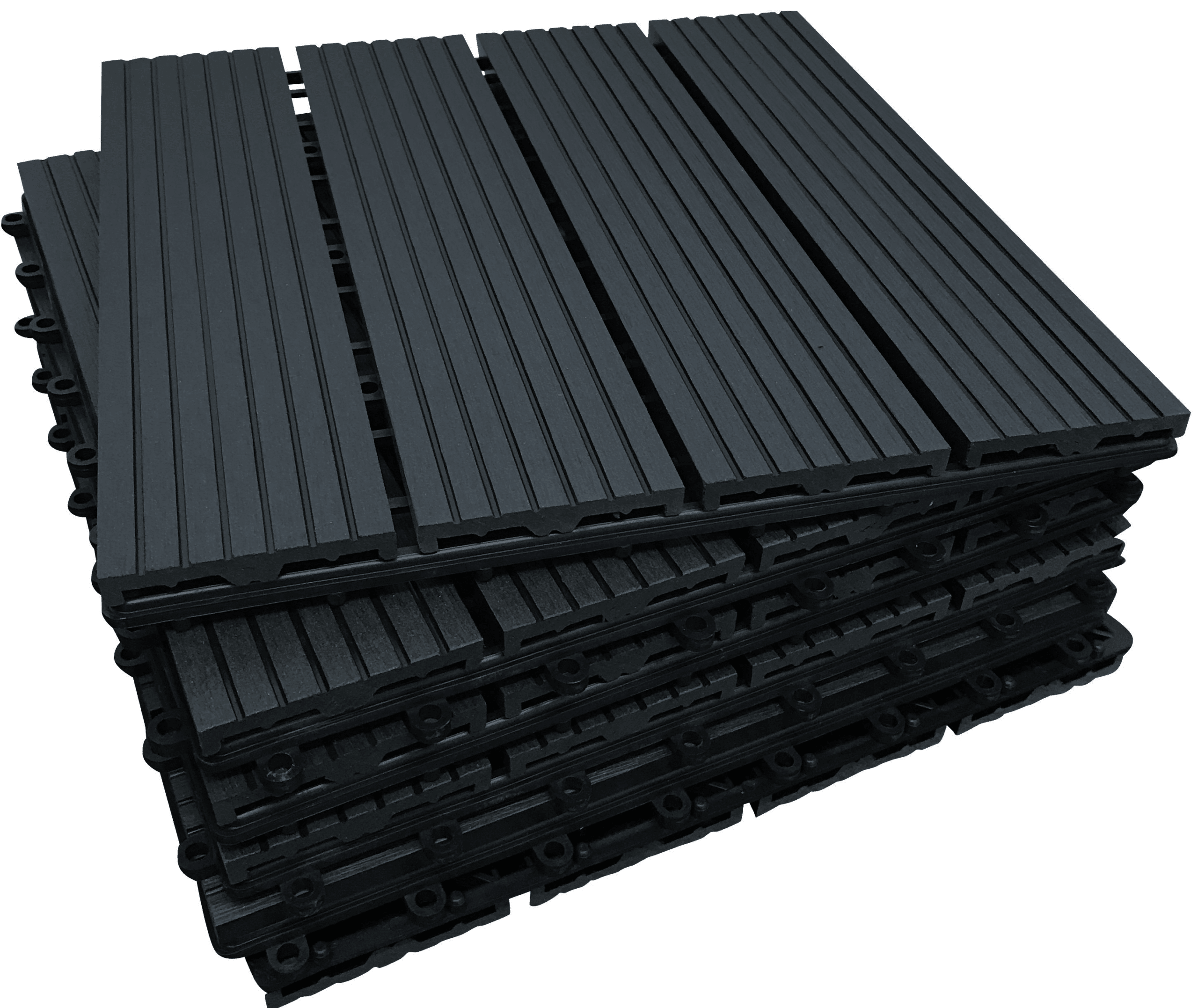 1 SQ/M Packs (11 Pcs) Anthracite Grey Composite Interlocking Decking