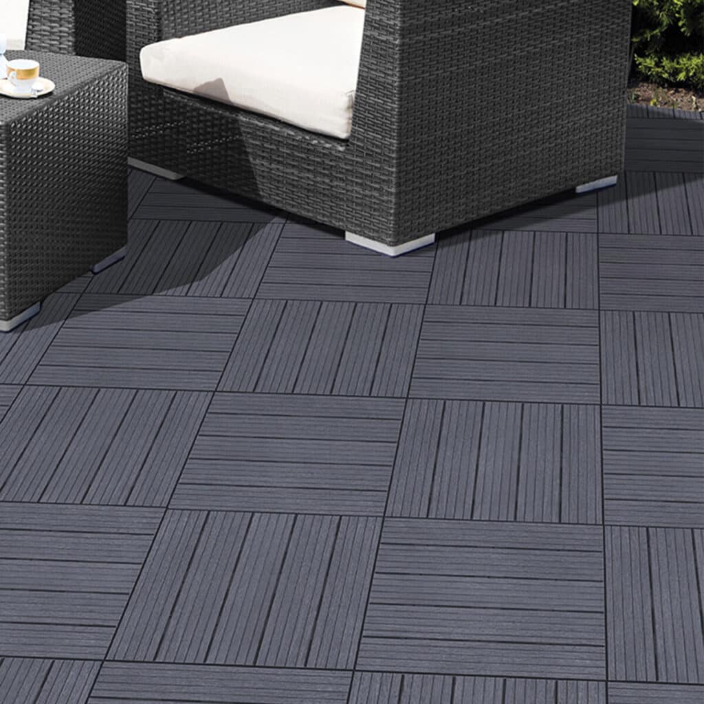 1 SQ/M Packs (11 Pcs) Anthracite Grey Composite Interlocking Decking